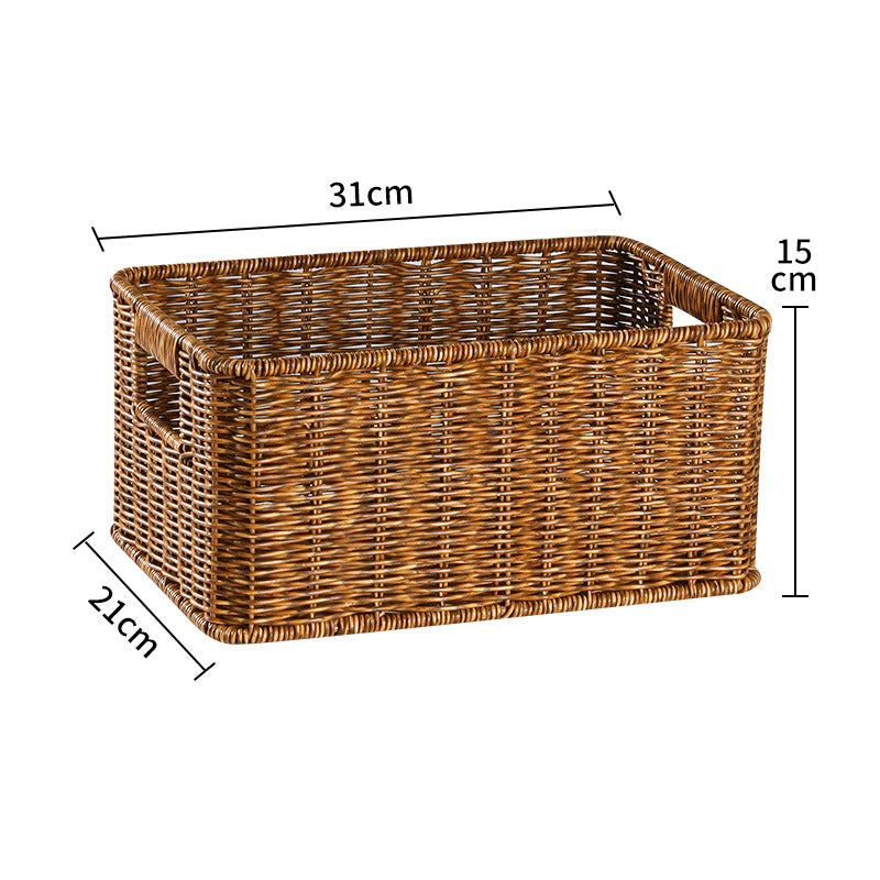 Handcrafted Rectangular Wicker Storage Bin Kalsten