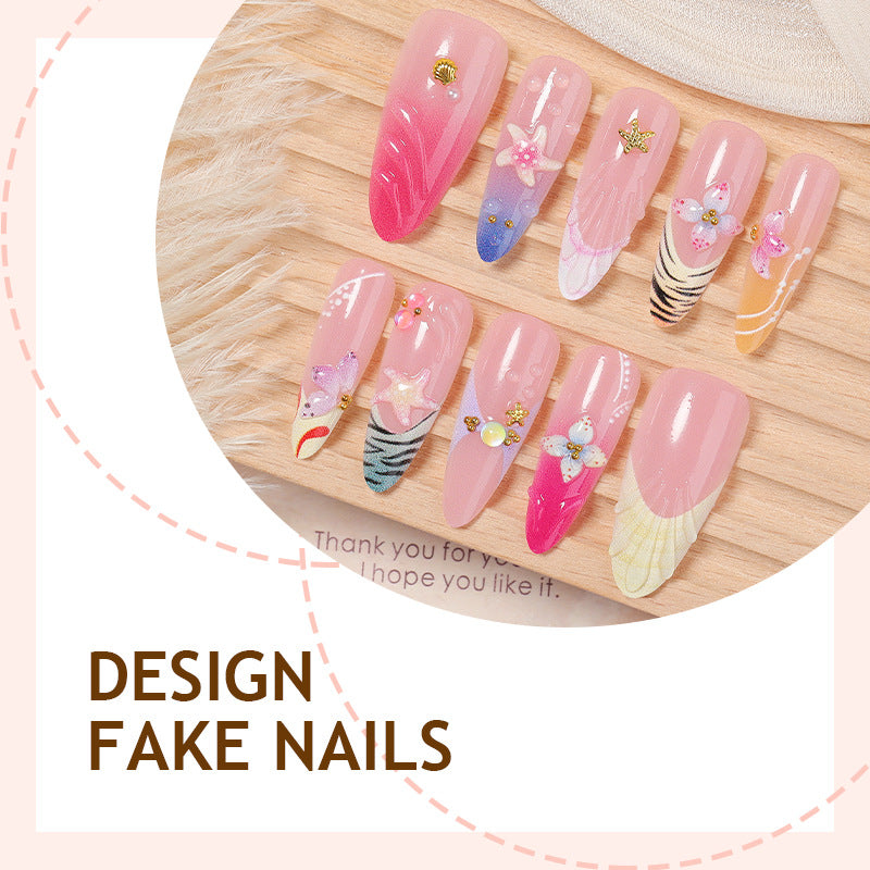 Creative nail art set with luxurious floral and glitter accents Kalsten
