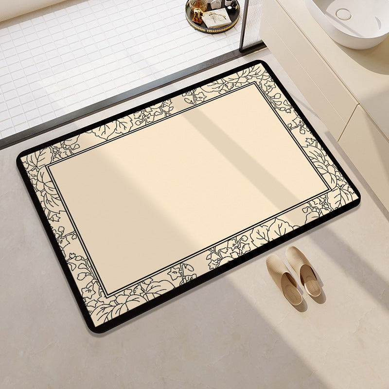 Floral Patterned Bathroom Mat Kalsten