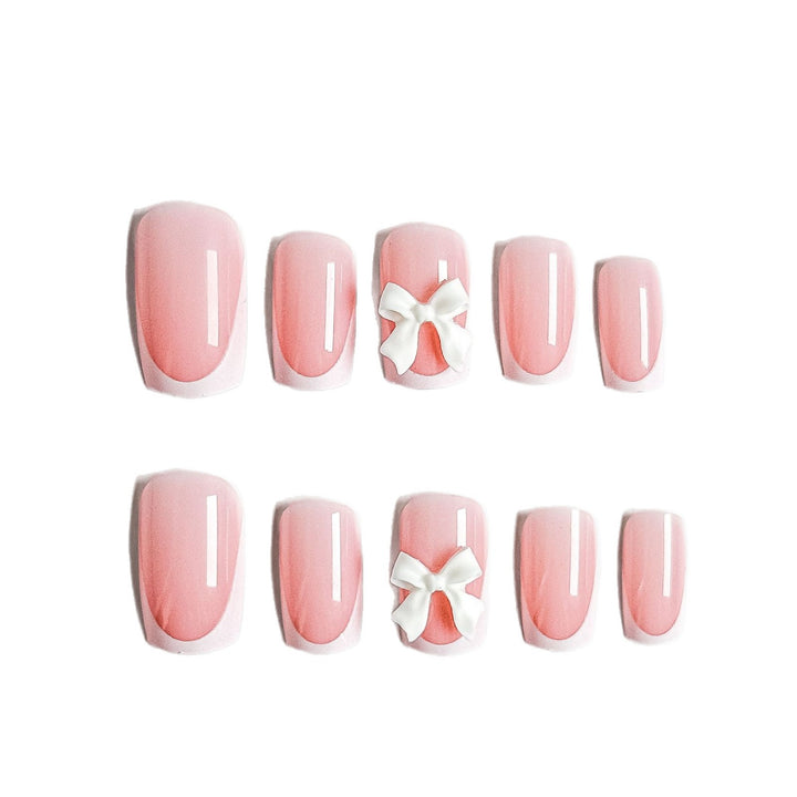 Acrylic Nail Set with Bow Design Kalsten