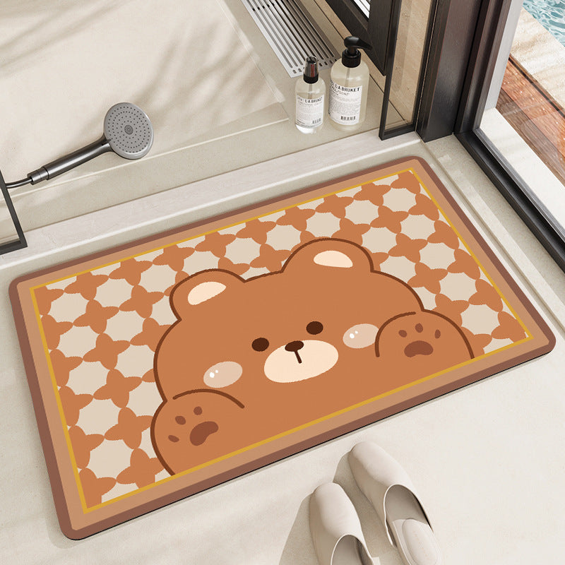 Cute Cartoon Pet-Themed Bath Mat Kalsten