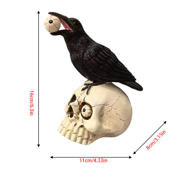 Decorative figure with raven on skull Kalsten