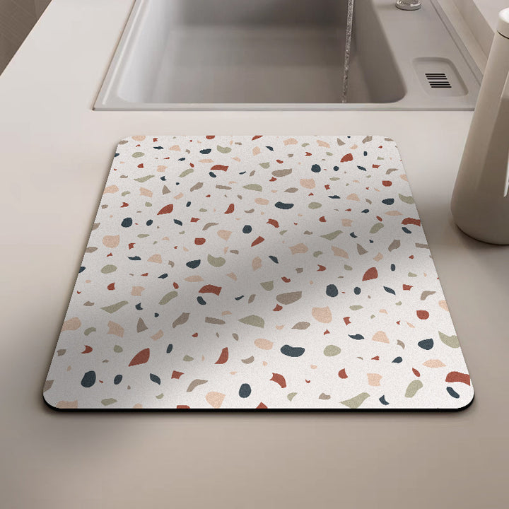 Artistic Terrazzo-Pattern Kitchen Mat Kalsten