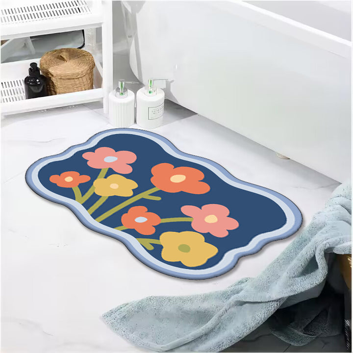 Decorative Floral Bath Mat Kalsten