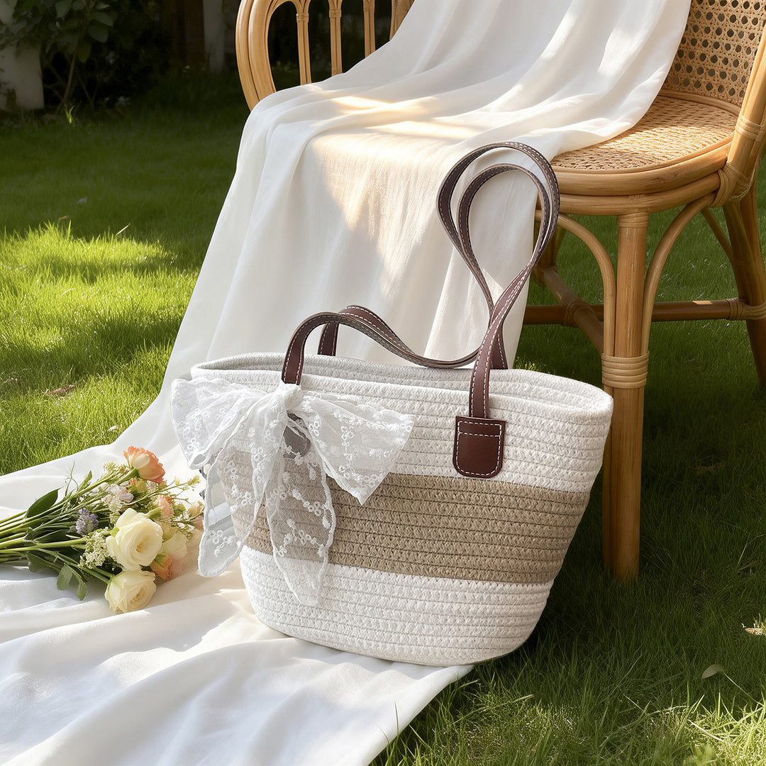 Elegant Summer Straw Tote