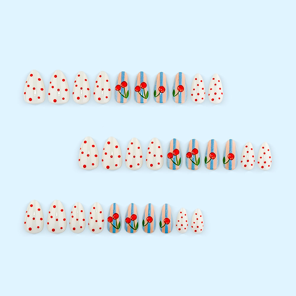Artificial nails with fruity cherry design Kalsten
