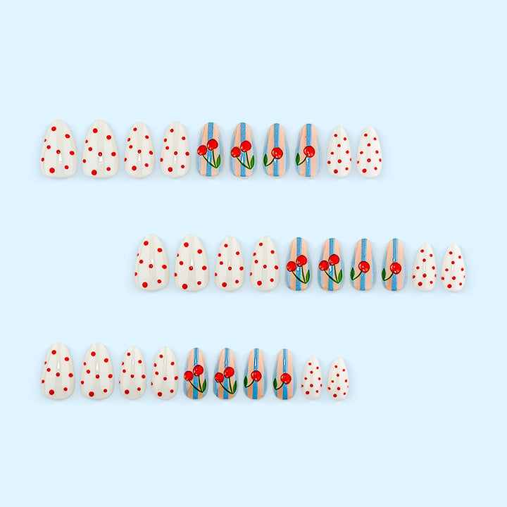 Artificial nails with fruity cherry design Kalsten