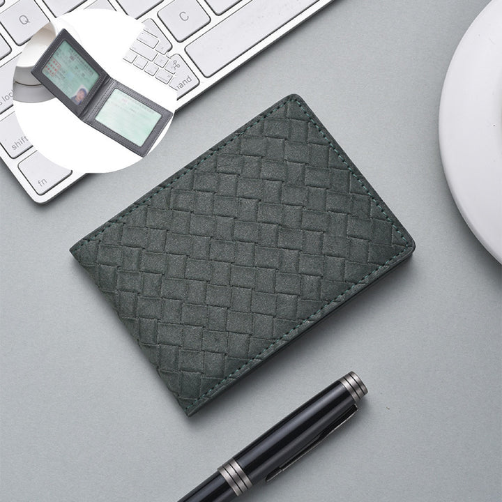 Stylish Woven Leather Cardholder Kalsten
