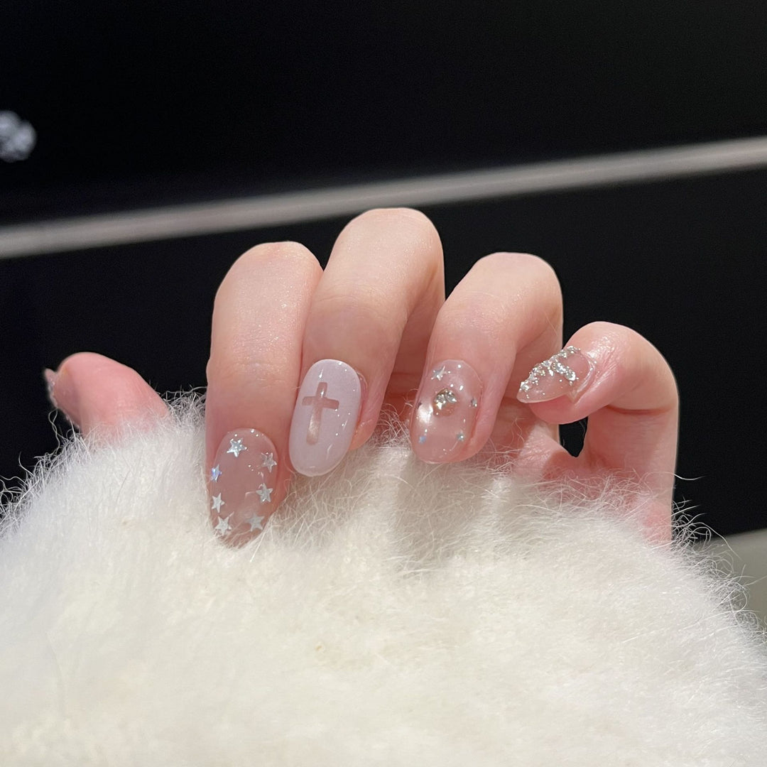 Artistic Glitter-Accent Press-On Nail Set Kalsten