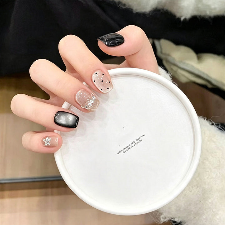 Artificial nail set with sparkling glitter accents Kalsten