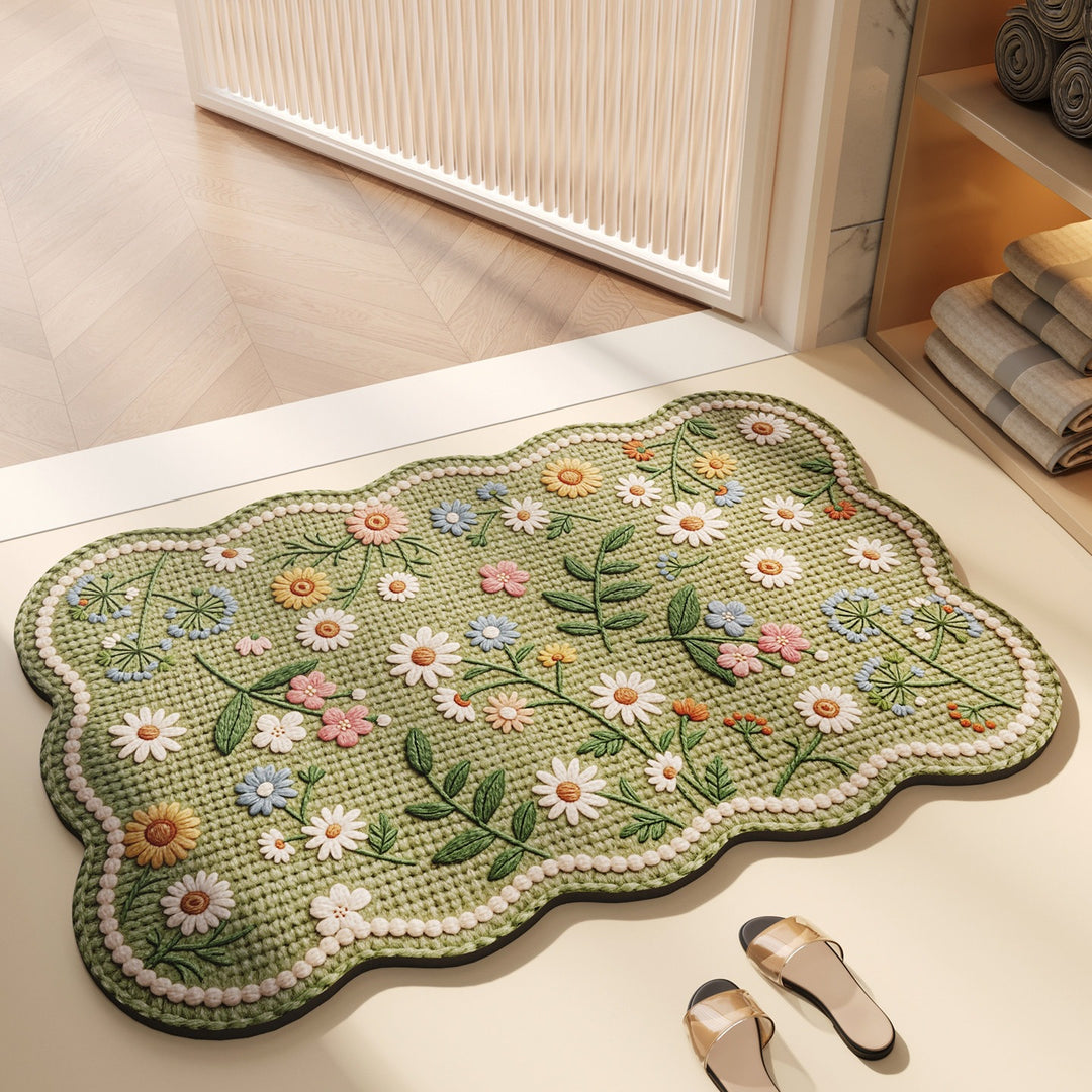 Floral Design Bath Mat