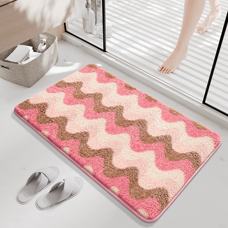 Modern Wave-Pattern Bath Mat