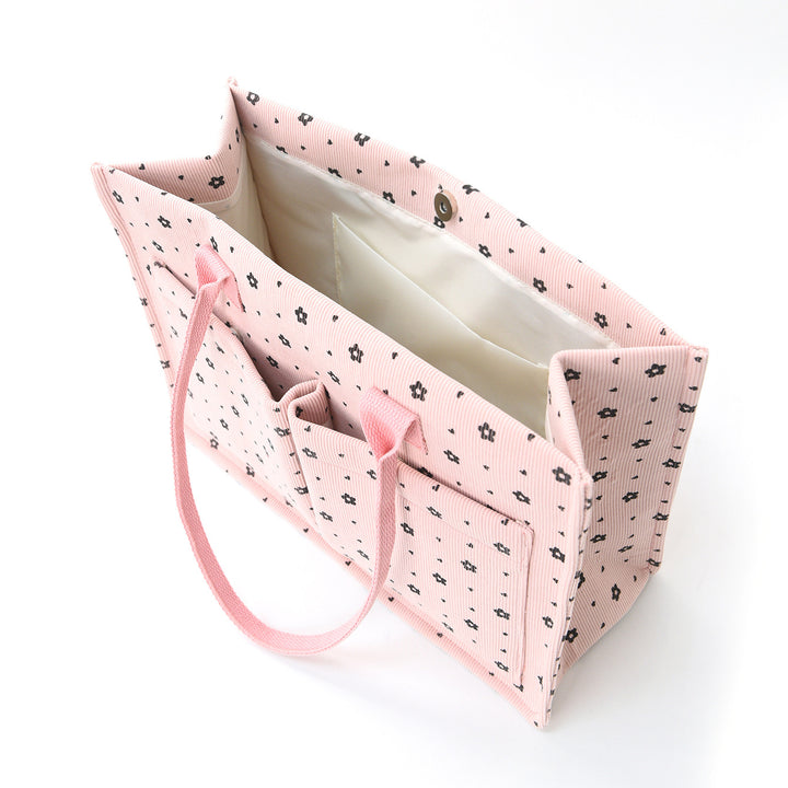 Shopping bag with floral pattern and practical exterior pockets Kalsten