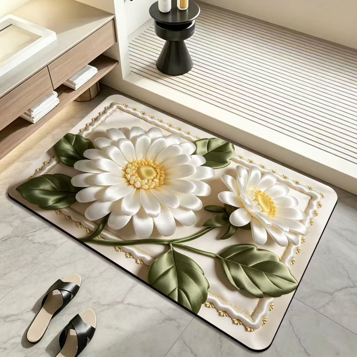 Floral Design Bath Mat