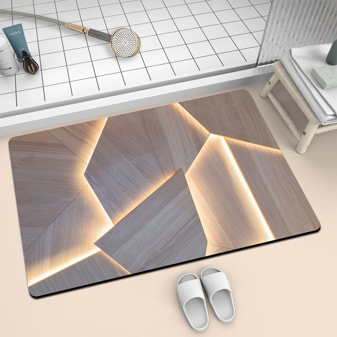 Textured Wood Grain Bath Mat