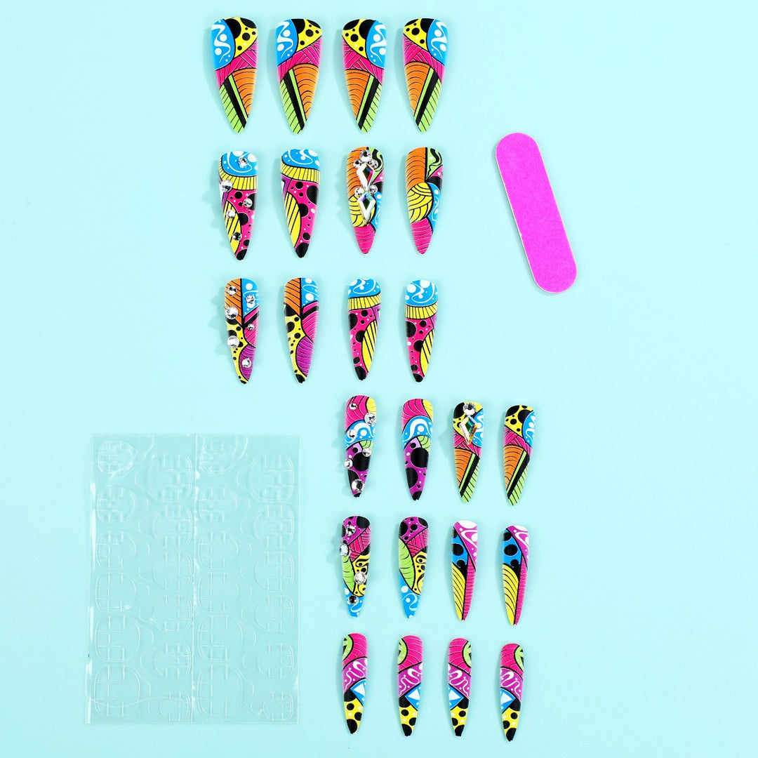 Creative Nail Art with Colorful Design Kalsten