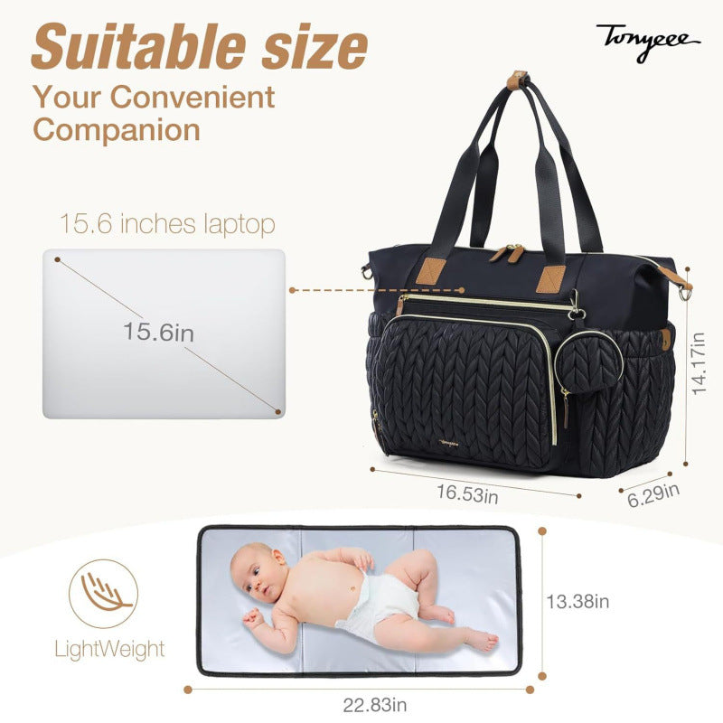 Multi-Purpose Quilted Diaper Tote Bag Kalsten