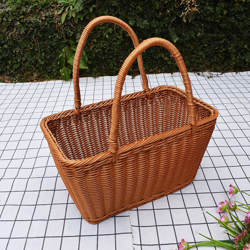 Stylish Handwoven Storage Basket with Twin Handles Kalsten