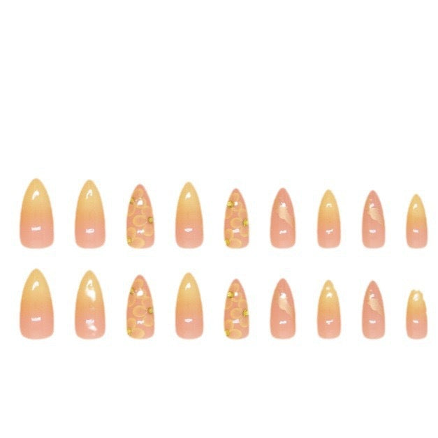 Artificial nail set with filigree flower decorations and elegant shine Kalsten