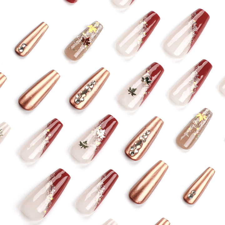 Artful Nail Extensions with Glitter and Flower Accents Kalsten