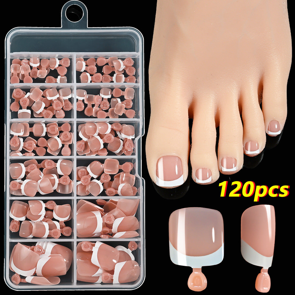 French Tip Gel Toenail Set Kalsten