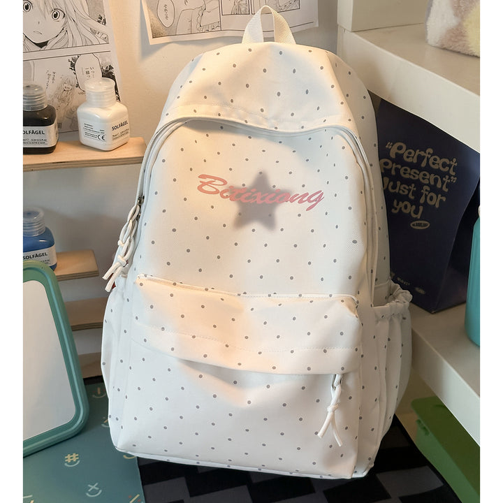 Charming Polka Dot Casual Backpack Kalsten