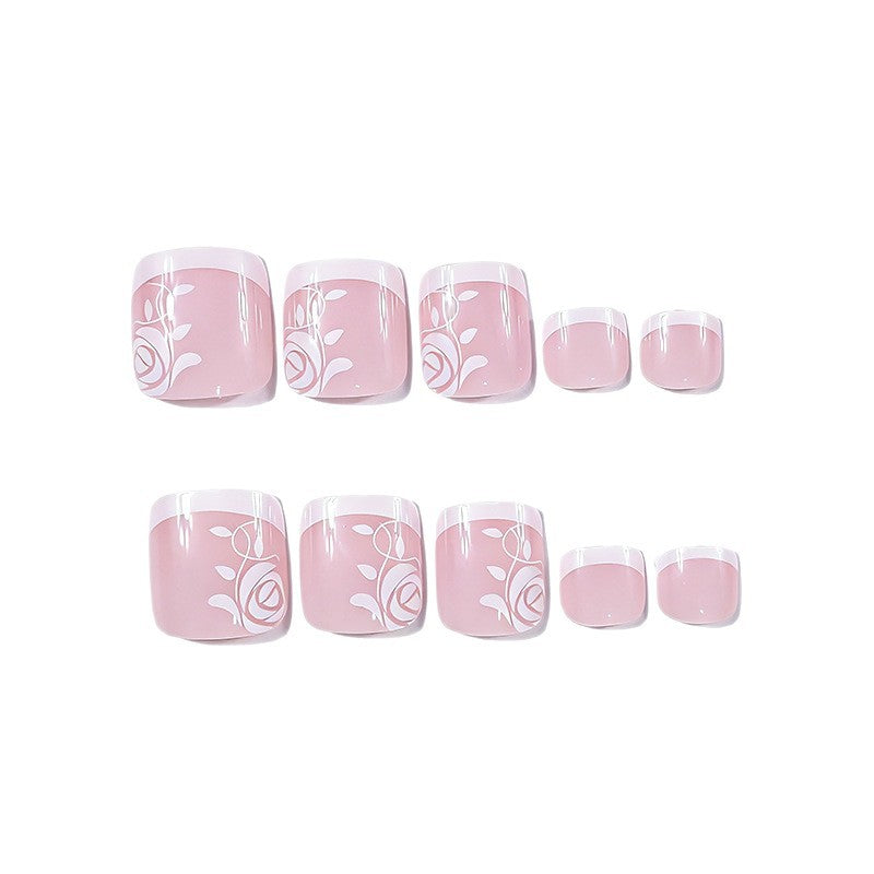 Elegant Floral Design Pedicure Enhancements Kalsten