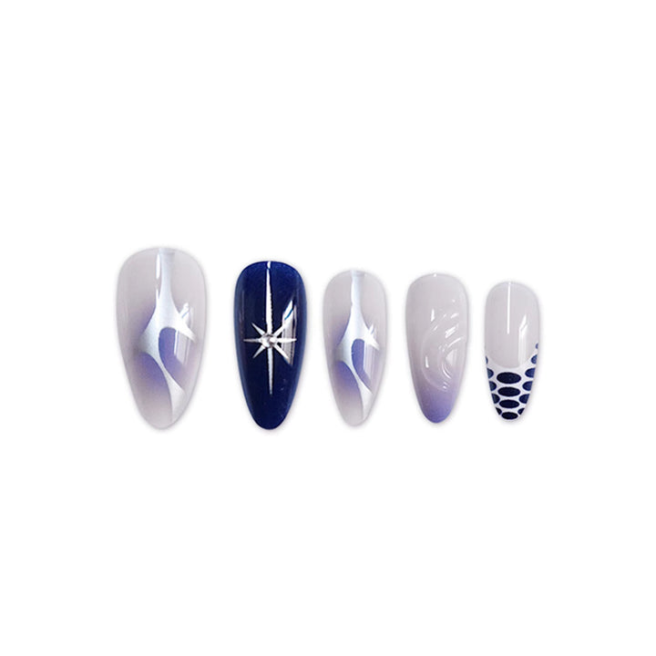 Artistic Stiletto Press-On Nail Art Set with Unique Design Kalsten