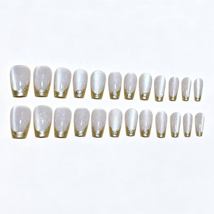 Elegant French Tip Press-On Nail Set Kalsten 1787380647