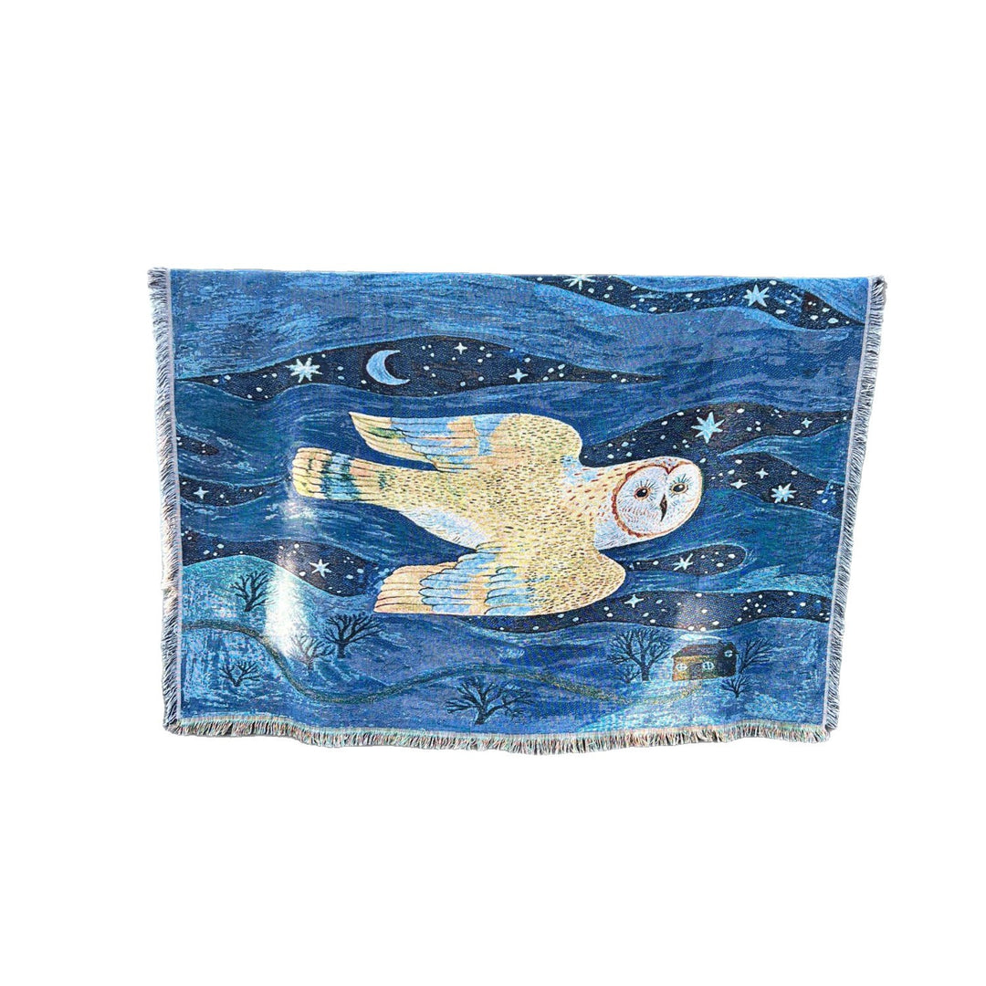 Artistic Owl-Themed Throw Blanket