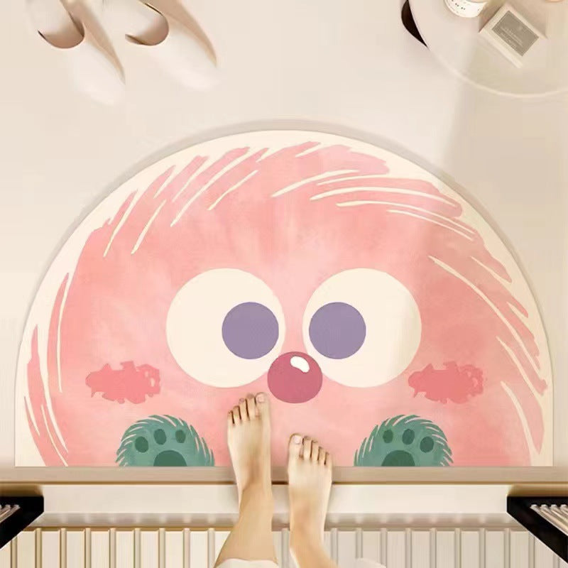 Playful Cartoon-Themed Bath Mat