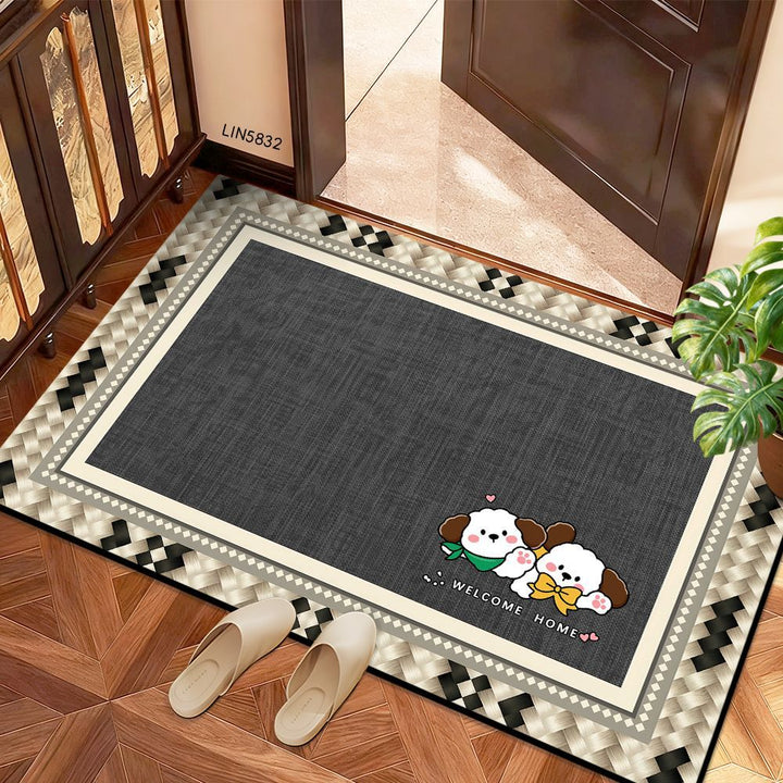 Playful Dog-Themed Indoor Welcome Mat
