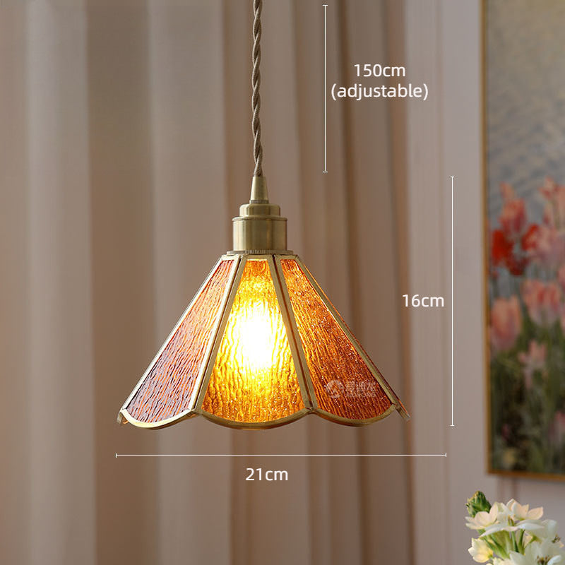 Adjustable Vintage Glass Pendant Light