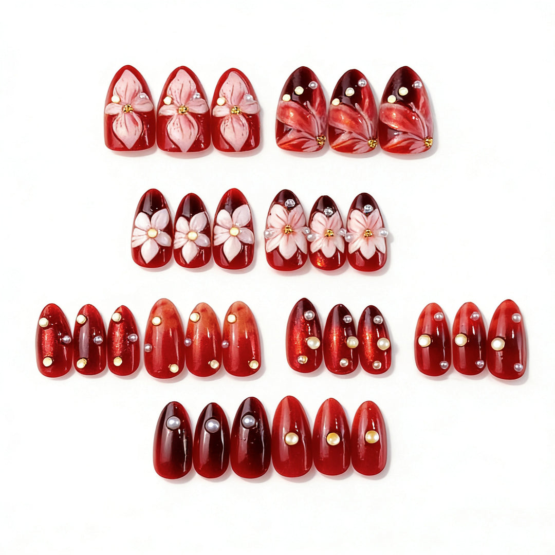 Elegant artificial nails with floral accents Kalsten