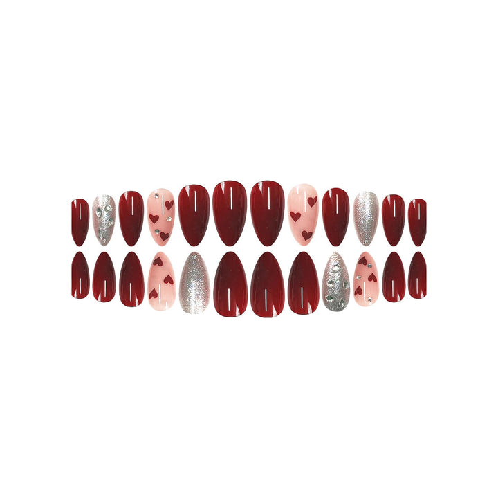 Elegant Heart-Themed Press-On Nail Set Kalsten