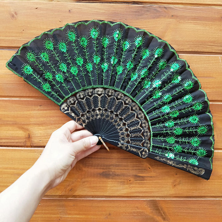Women's high-quality lace fan with artistic floral motifs Kalsten