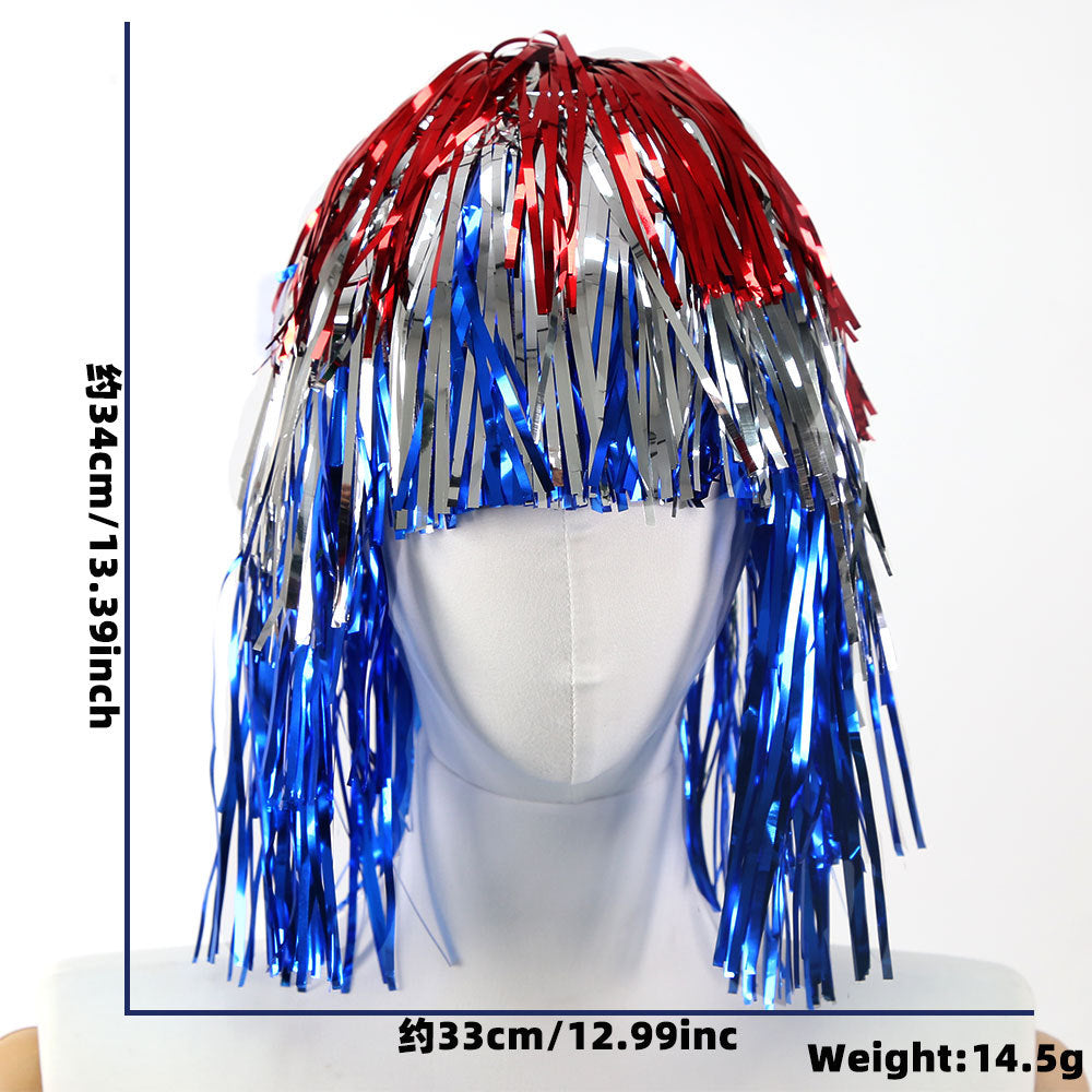 Women's nan metallic foil fringe hula skirt with elastic waistband party costume Kalsten