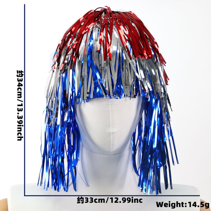 Women's nan metallic foil fringe hula skirt with elastic waistband party costume Kalsten