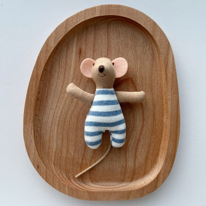 Handcrafted Cotton Plush Mouse Doll with Crochet Dress