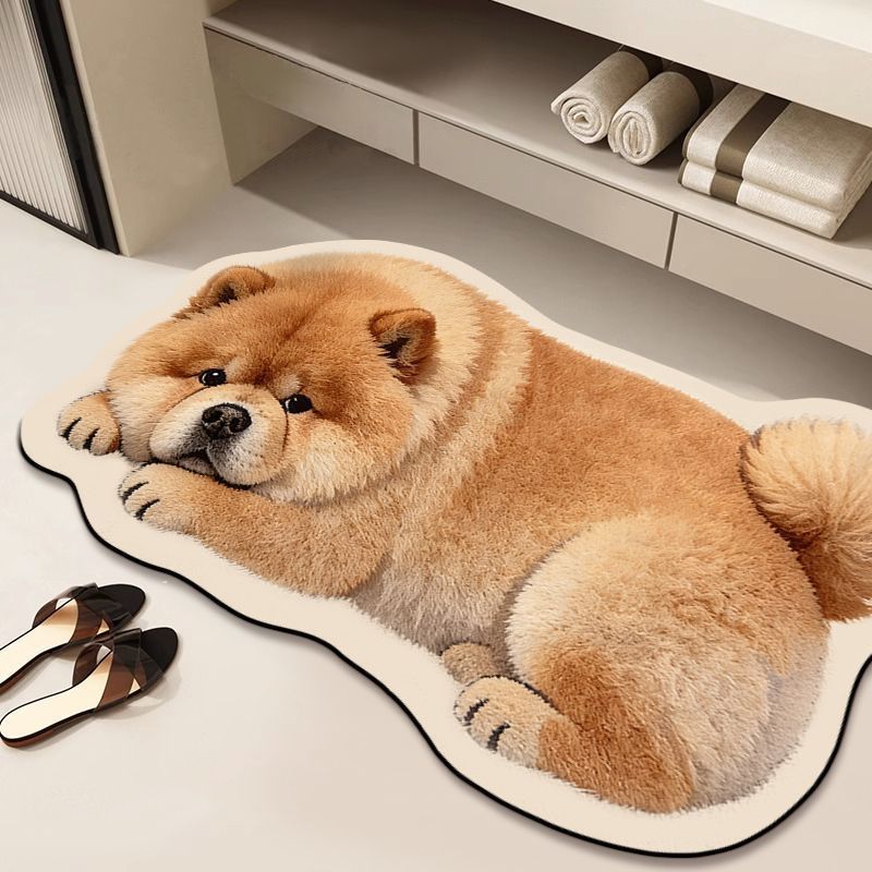 Realistic Lion Cub Shaped Floor Mat