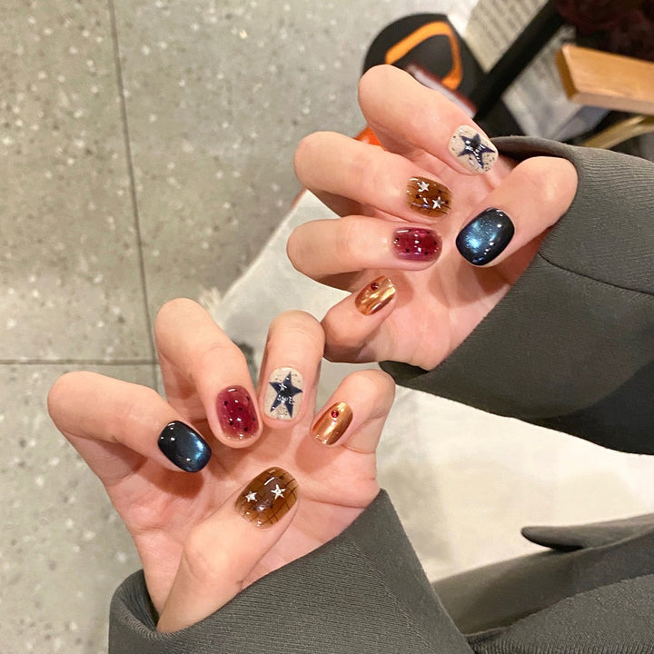 Artificial nails with sparkling star design Kalsten