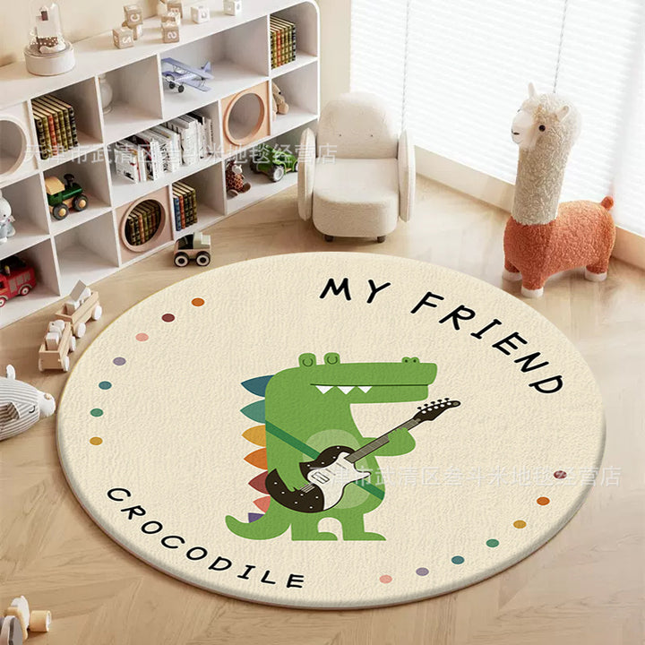 Cute Animal Theme Round Rug