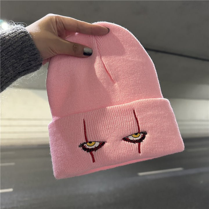 Embroidered Horror Theme Beanie Cap