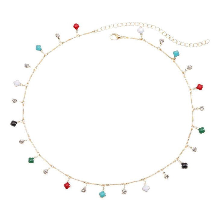 Floral Charm Silver Necklace Kalsten