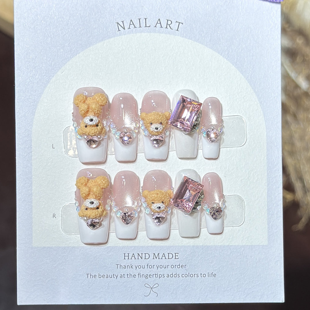 Cute Animal-Inspired Press-On Nail Art Set Kalsten