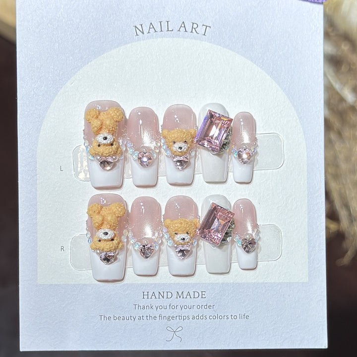 Cute Animal-Inspired Press-On Nail Art Set Kalsten