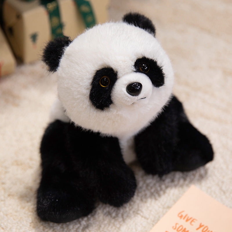 Plush Panda Sitting Cuddle Toy with Round Head and Realistic Safety Eyes Kalsten