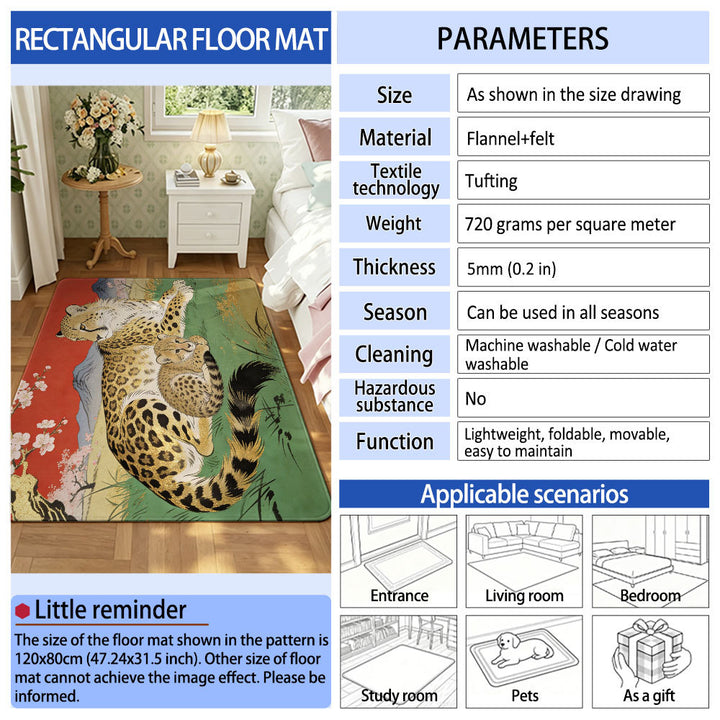 Geometric Technology-Themed Area Mat