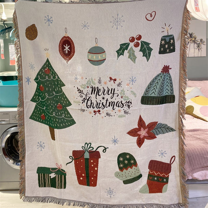Cozy Holiday-Themed Throw Blanket