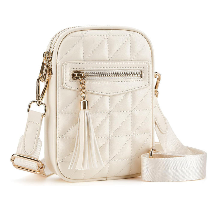 Stylish shoulder bag with quilted design and Kalsten pendant